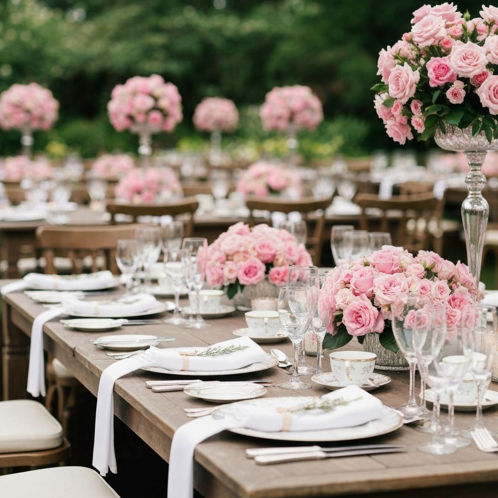 Luxury garden wedding reception